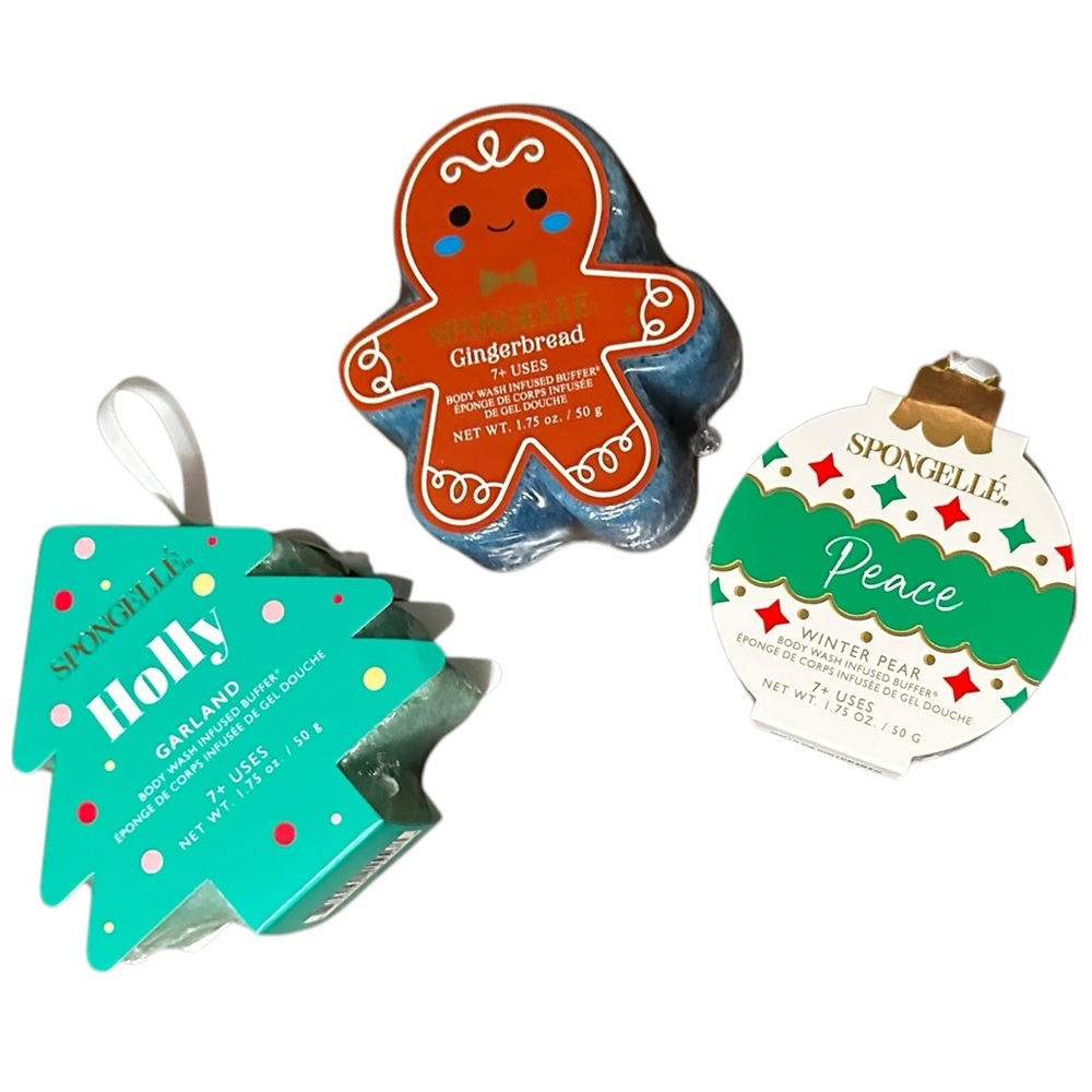 NWT 3 piece limited edition Christmas Spongelle set